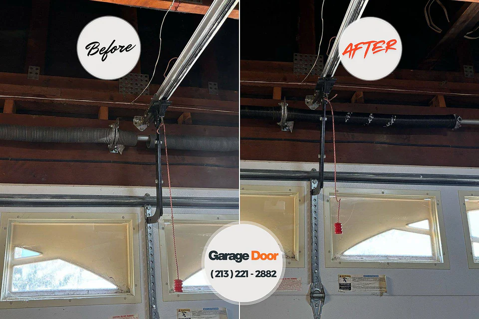 Before and after: garage door repair Lexington, WA